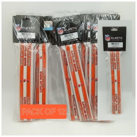 Cleveland Browns NFL Set of 3 Elastic Headbands Pack of 12 main image 5